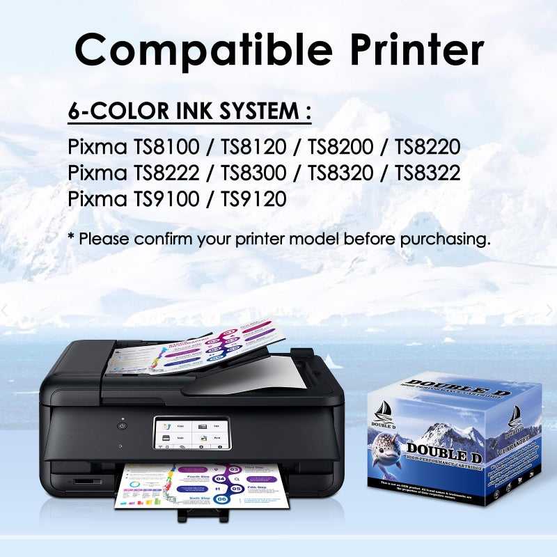 DOUBLE D Compatible 280 281 Ink Cartridge for Canon 280 281 PGI-280XXL CLI-281XXL for PIXMA TS8120 TS8220 TS8320 TS8100 TS8200 TS9300 TS9100 TS9120 (6Pack, 1PGBK, 1BK, 1C, 1M, 1Y, 1PB) - Image 2